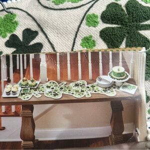 Cupcakes & Cashmere Table Runner 14”x48” St. Patrick’s Day Shamrocks